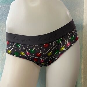 NWT PINK Christmas Lights Hipster Panties